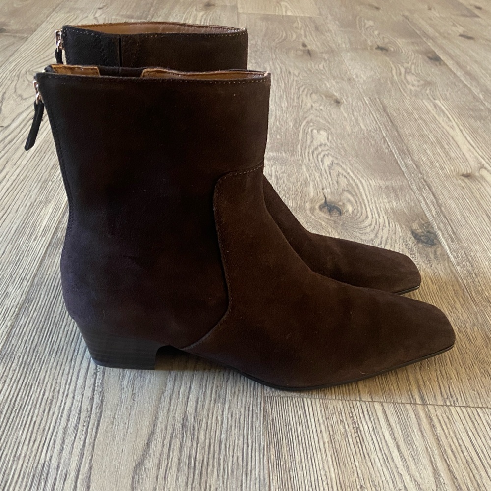 Madewell The Lexie Ankle Boot Dark Carob Suede Ankle Booties Women’s Size 9 1/2 - Picture 2 of 9